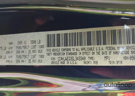 2016 Jeep Wrangler Unlimited 75Th Anniversary z USA, uszkodzony, nr VIN 1C4HJWEG3GL343340